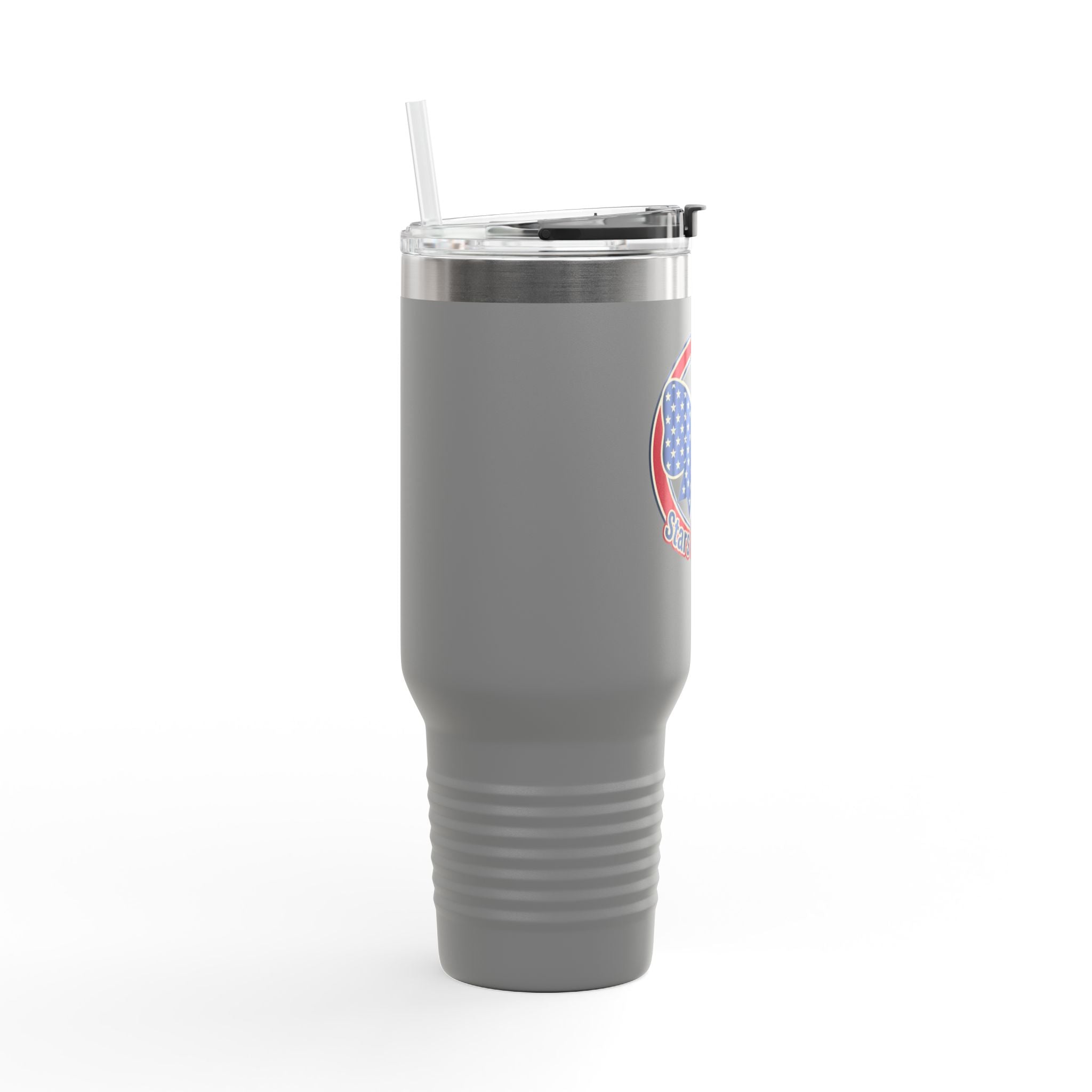 40oz Insulated Travel Mug — Patriotic Stars & Stripes Bow Design