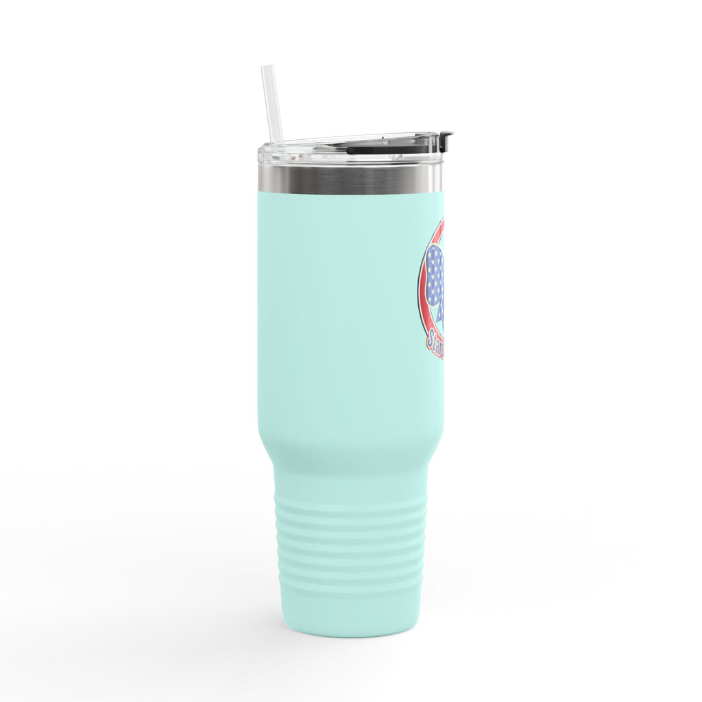 40oz Insulated Travel Mug — Patriotic Stars & Stripes Bow Design