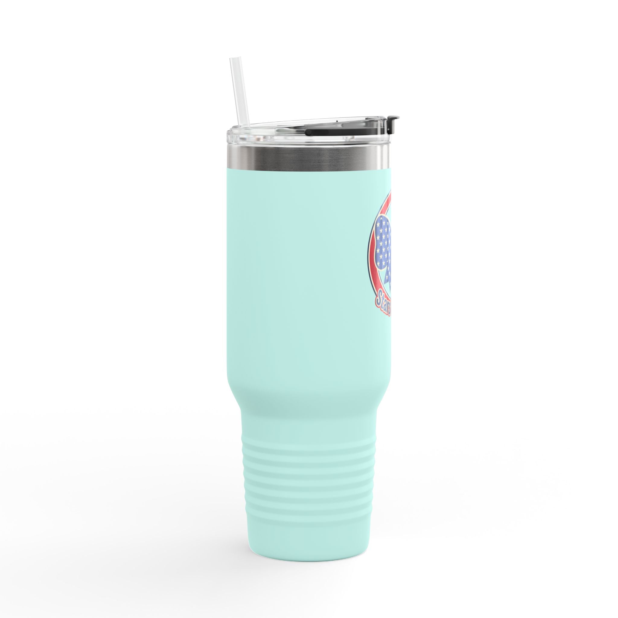 40oz Insulated Travel Mug — Patriotic Stars & Stripes Bow Design
