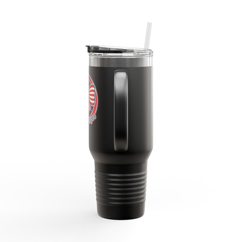 40oz Insulated Travel Mug — Patriotic Stars & Stripes Bow Design