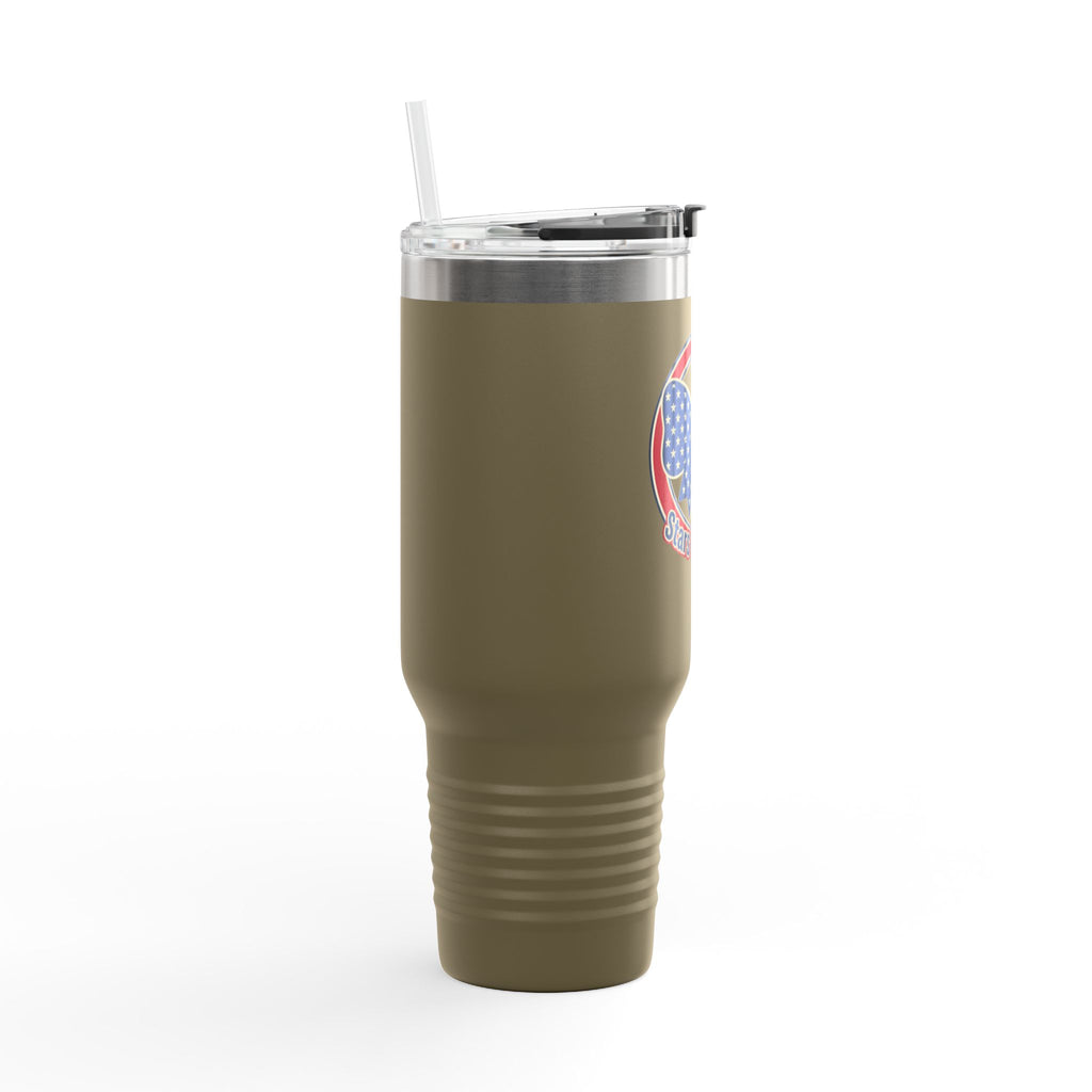40oz Insulated Travel Mug — Patriotic Stars & Stripes Bow Design