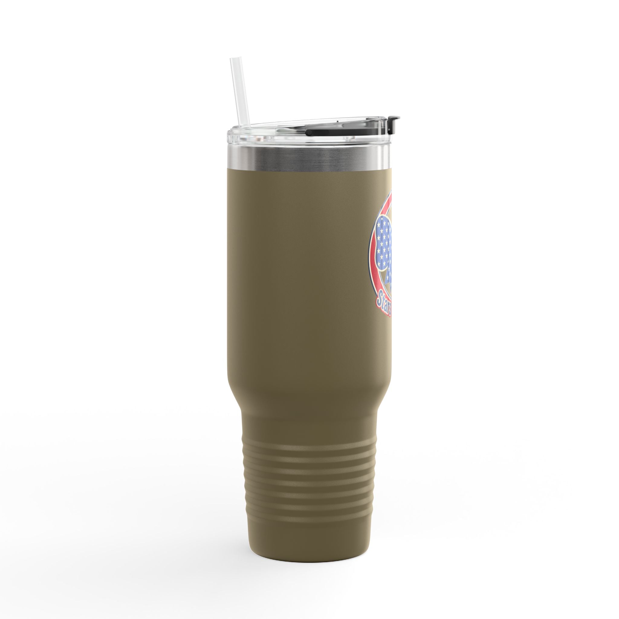 40oz Insulated Travel Mug — Patriotic Stars & Stripes Bow Design