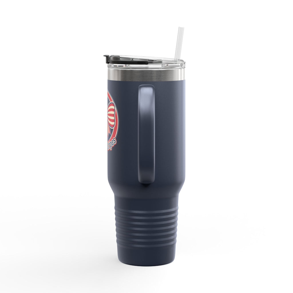 40oz Insulated Travel Mug — Patriotic Stars & Stripes Bow Design