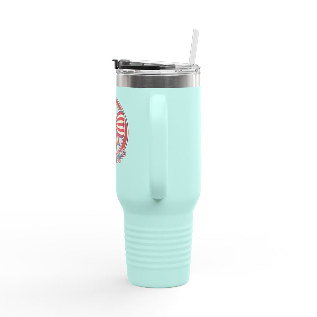 40oz Insulated Travel Mug — Patriotic Stars & Stripes Bow Design