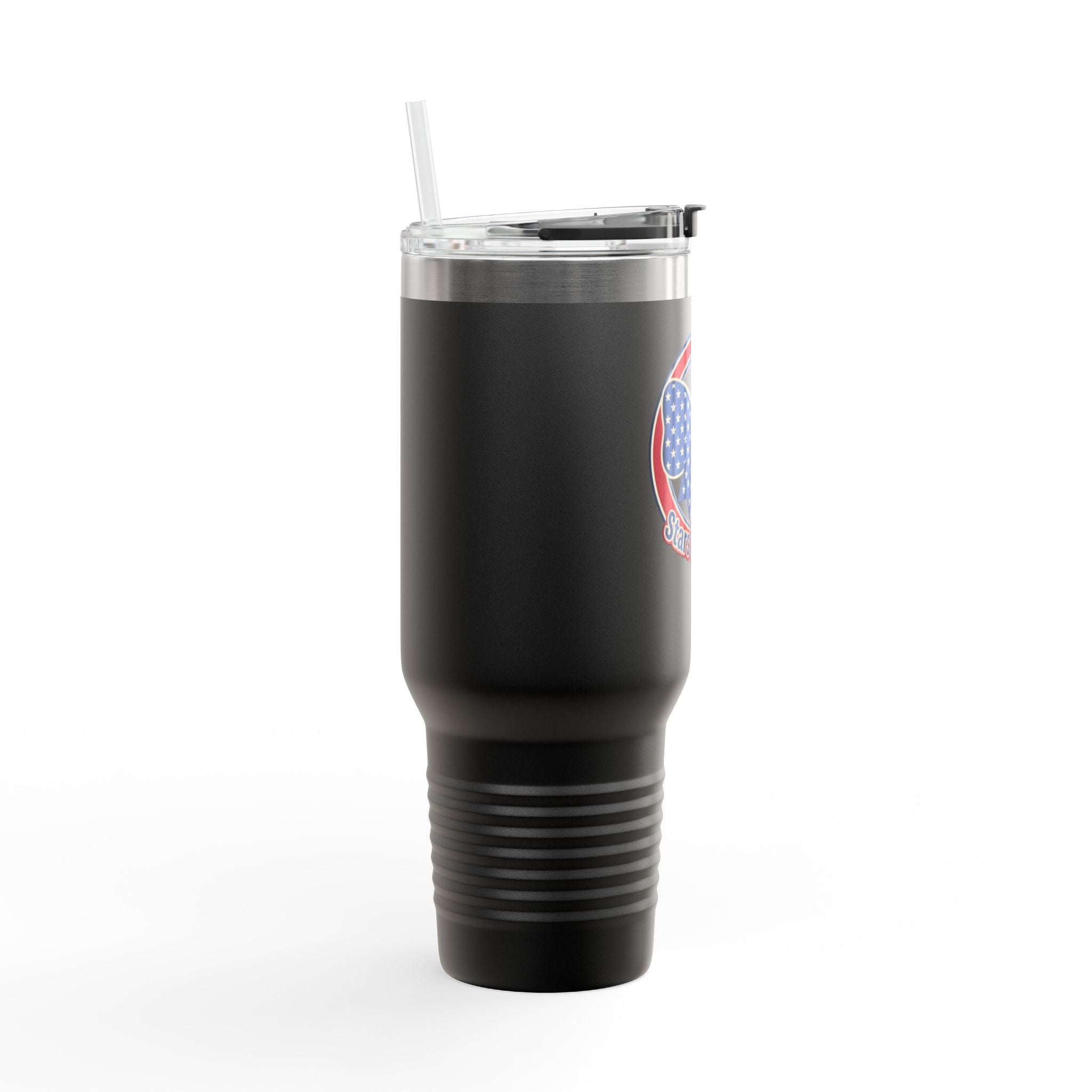 40oz Insulated Travel Mug — Patriotic Stars & Stripes Bow Design