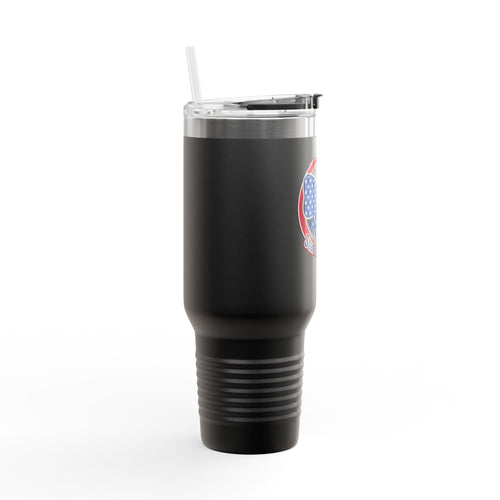 40oz Insulated Travel Mug — Patriotic Stars & Stripes Bow Design