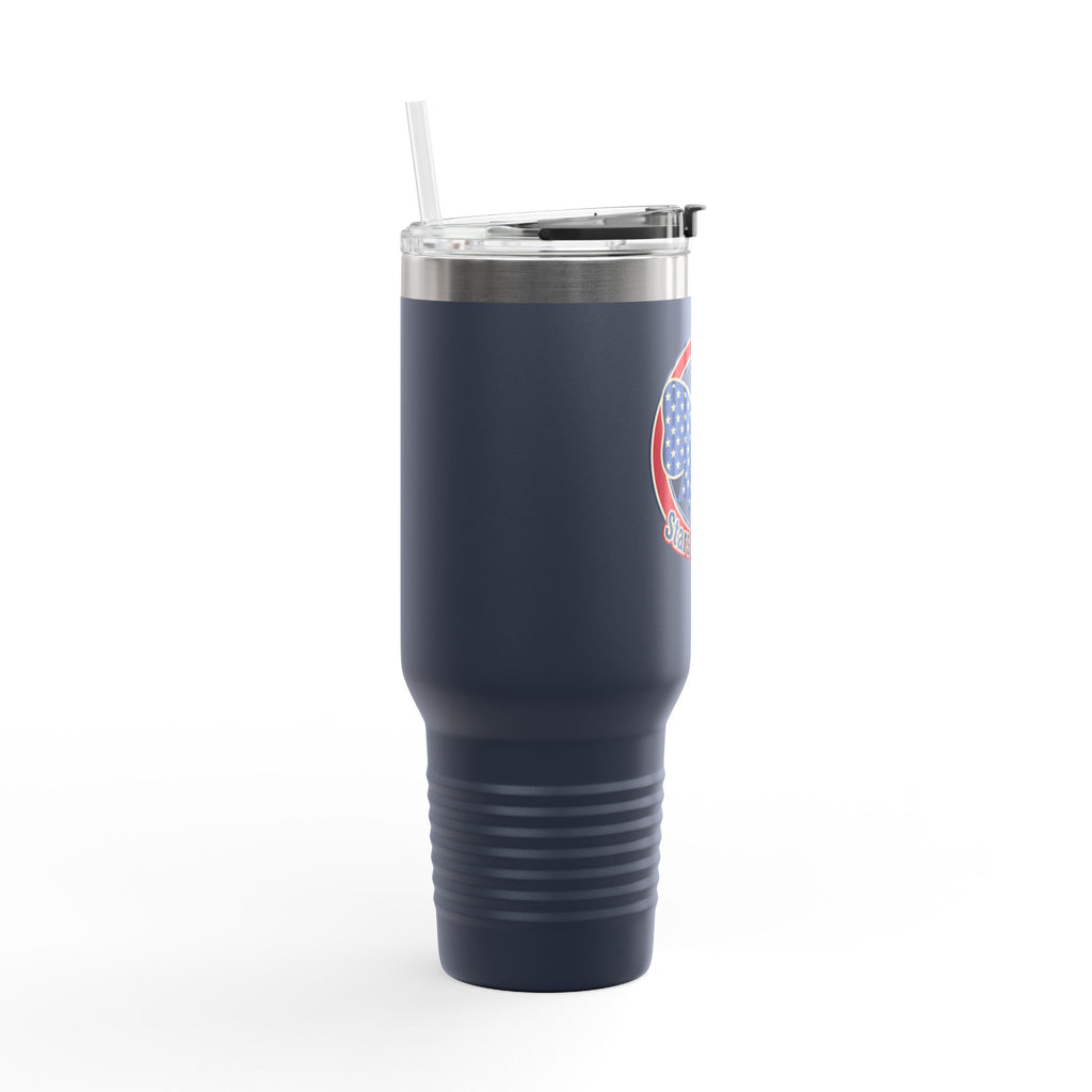 40oz Insulated Travel Mug — Patriotic Stars & Stripes Bow Design
