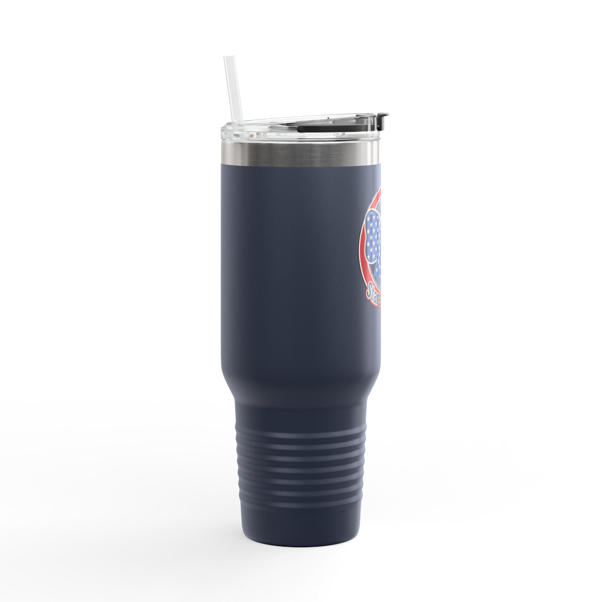 40oz Insulated Travel Mug — Patriotic Stars & Stripes Bow Design