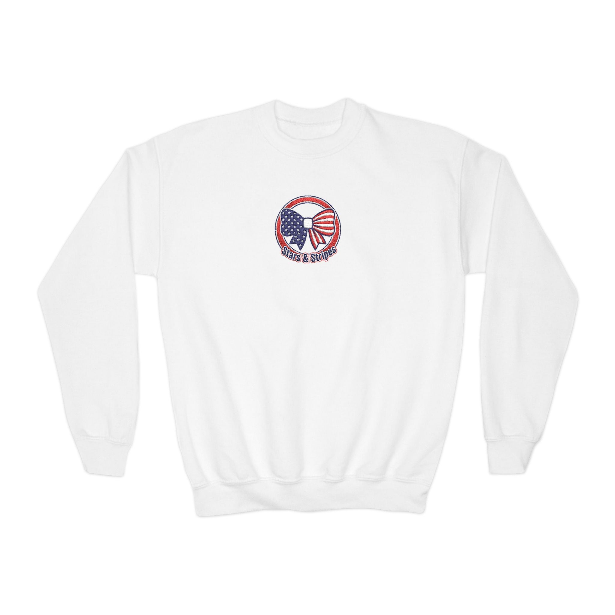 Youth Crewneck Sweatshirt – Patriotic Eagle USA Flag Graphic
