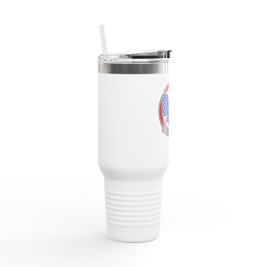 40oz Insulated Travel Mug — Patriotic Stars & Stripes Bow Design