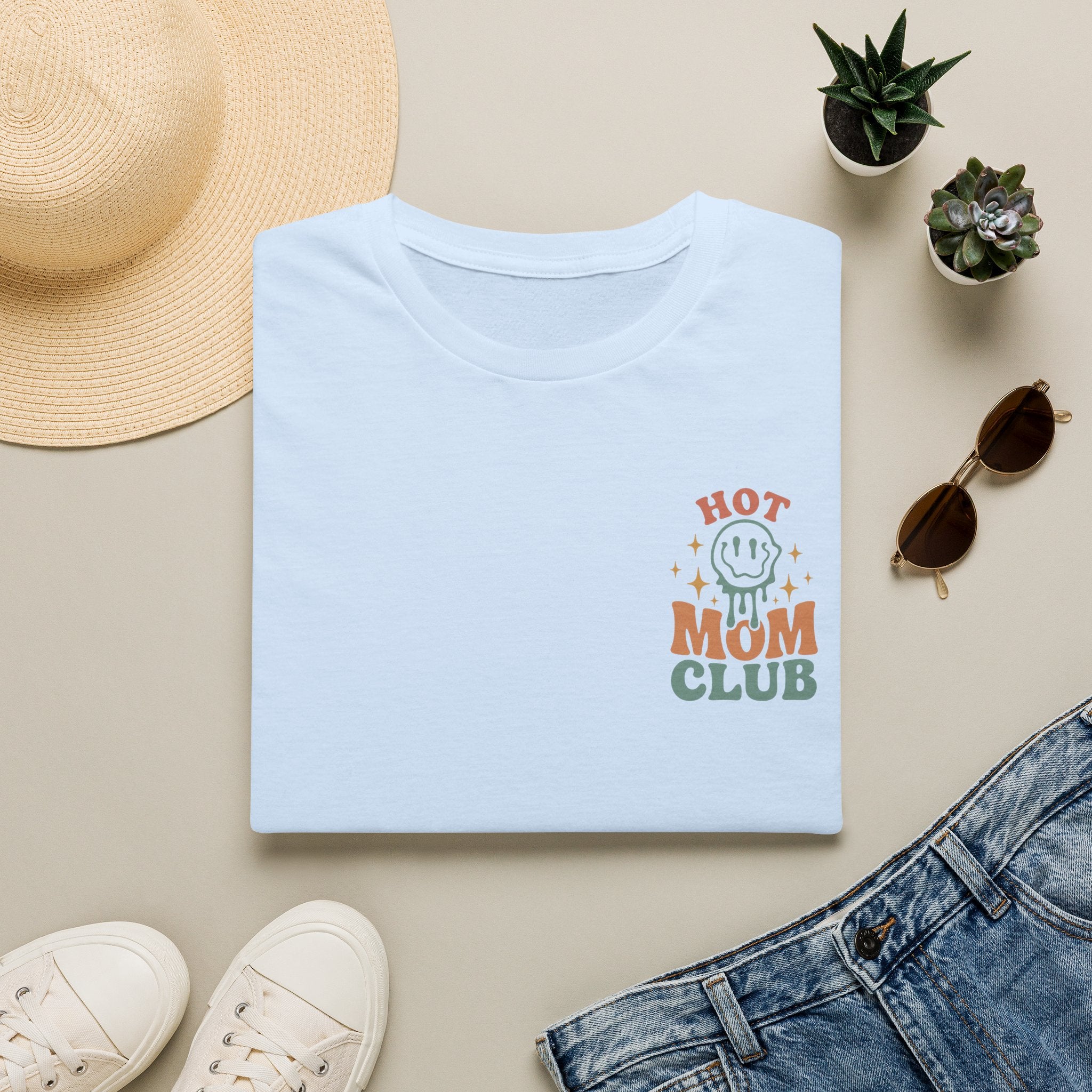 Hot Mom Club T-Shirt — Retro Smiley Graphic Mother’s Day Tee