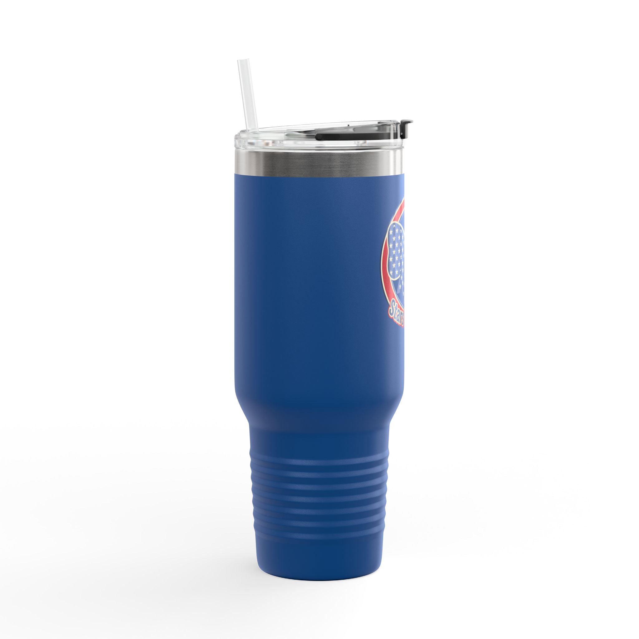 40oz Insulated Travel Mug — Patriotic Stars & Stripes Bow Design